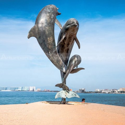 outdoor dolphin statue