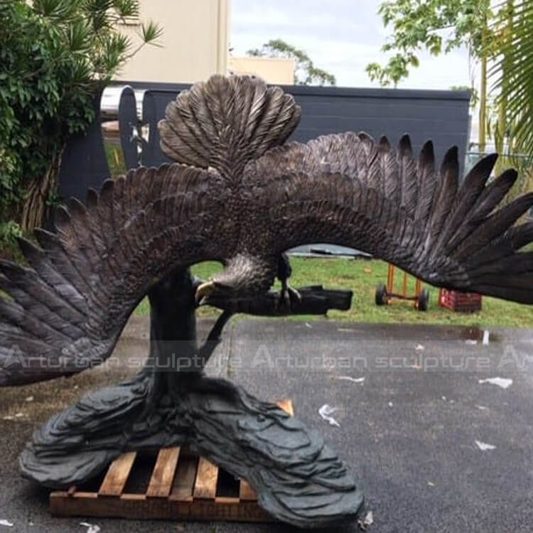 vintage brass eagle statue