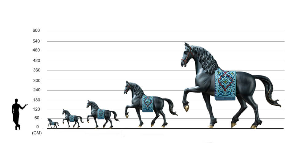 horse statue size