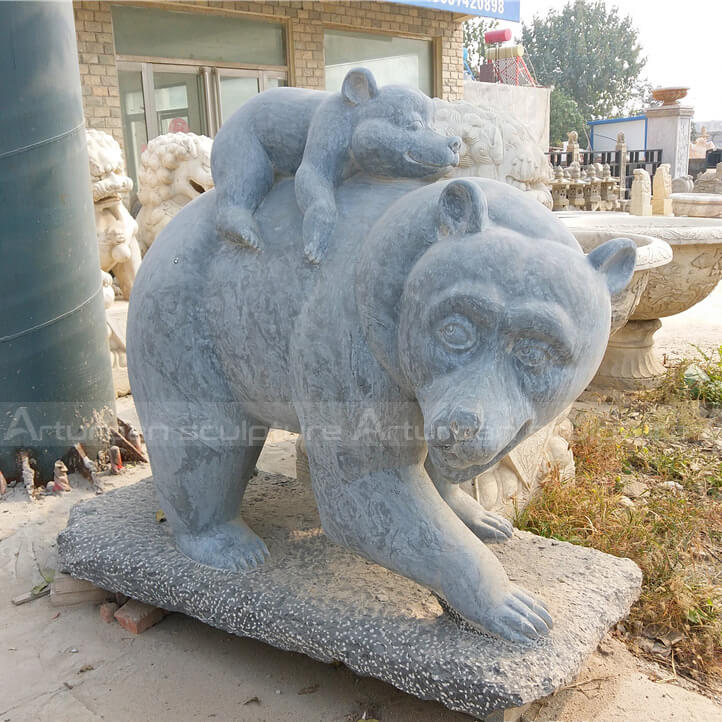 stone bear sculpture