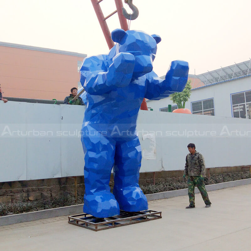 fiberglass blue bear statue