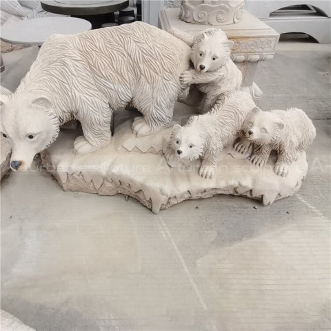 marble polar bear sculpture