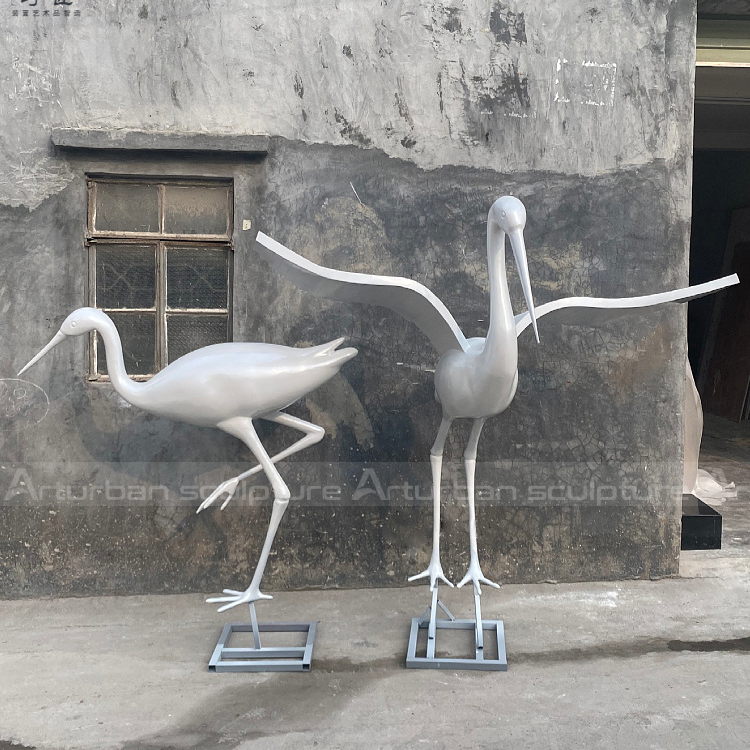 outdoor crane statues