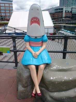 shark girl statue