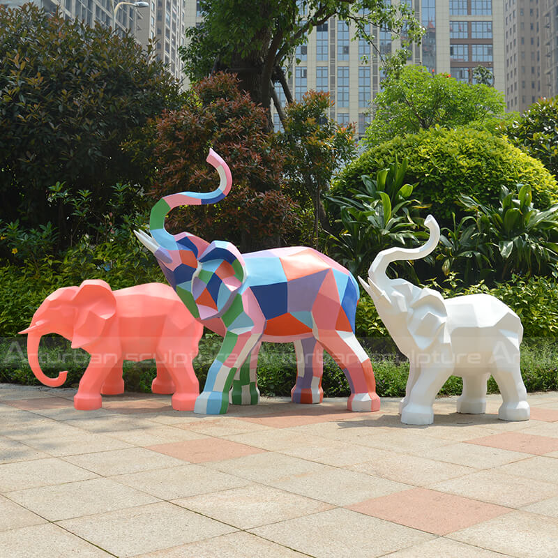 geometric elephant sculpture