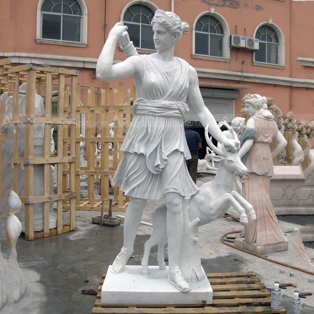 greek lady marble sculpture