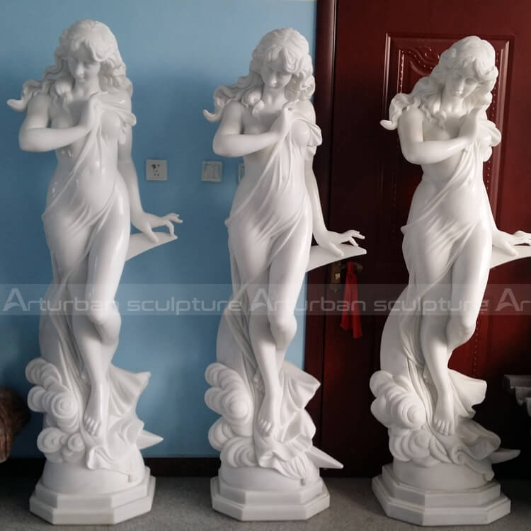white marble woman statue
