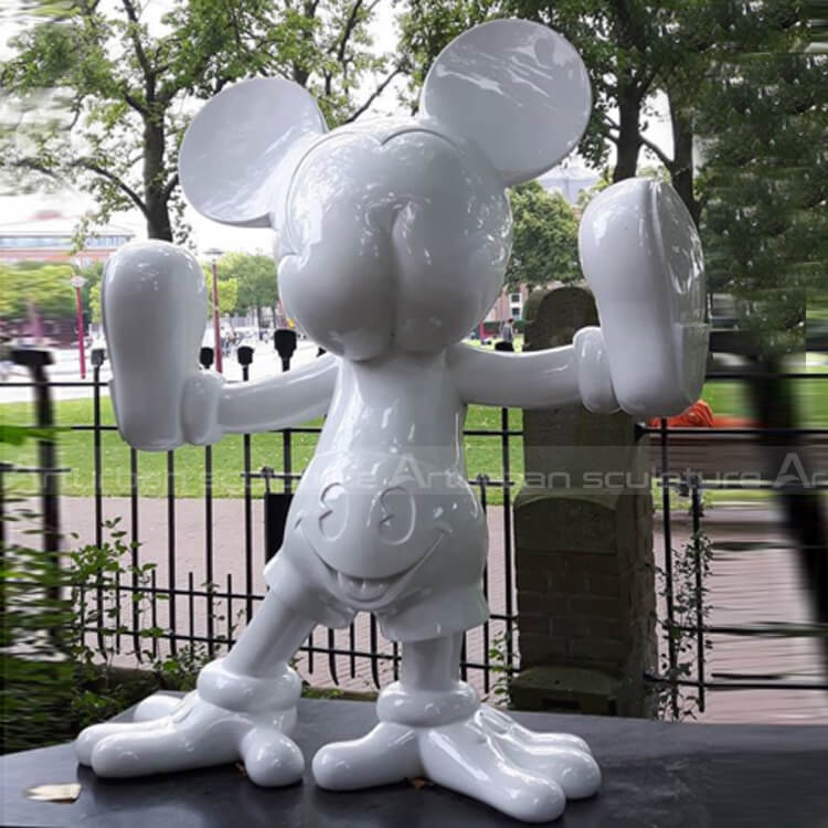 white mickey mouse statue