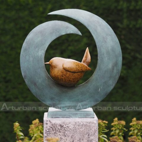 bronze wren sculpture