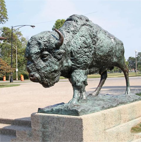 bronze bison sculpture