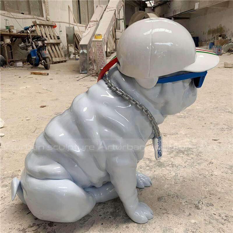 fiberglas bulldog statue
