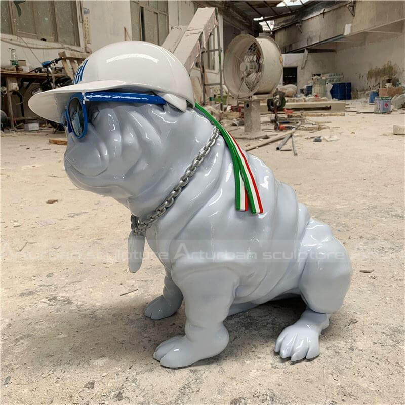 fiberglas bulldog statue
