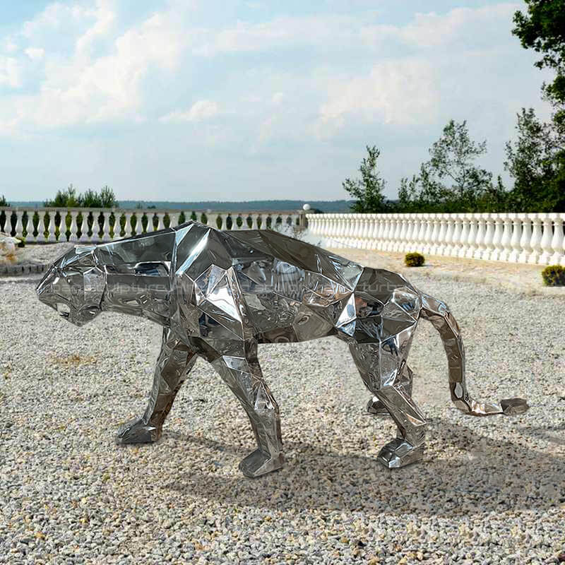 stainles steel Leopard Statue