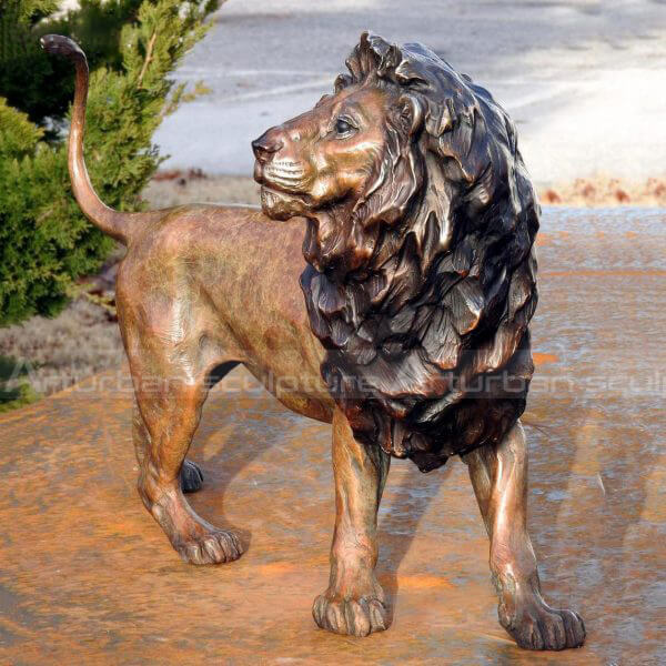 life size bronze lion statue