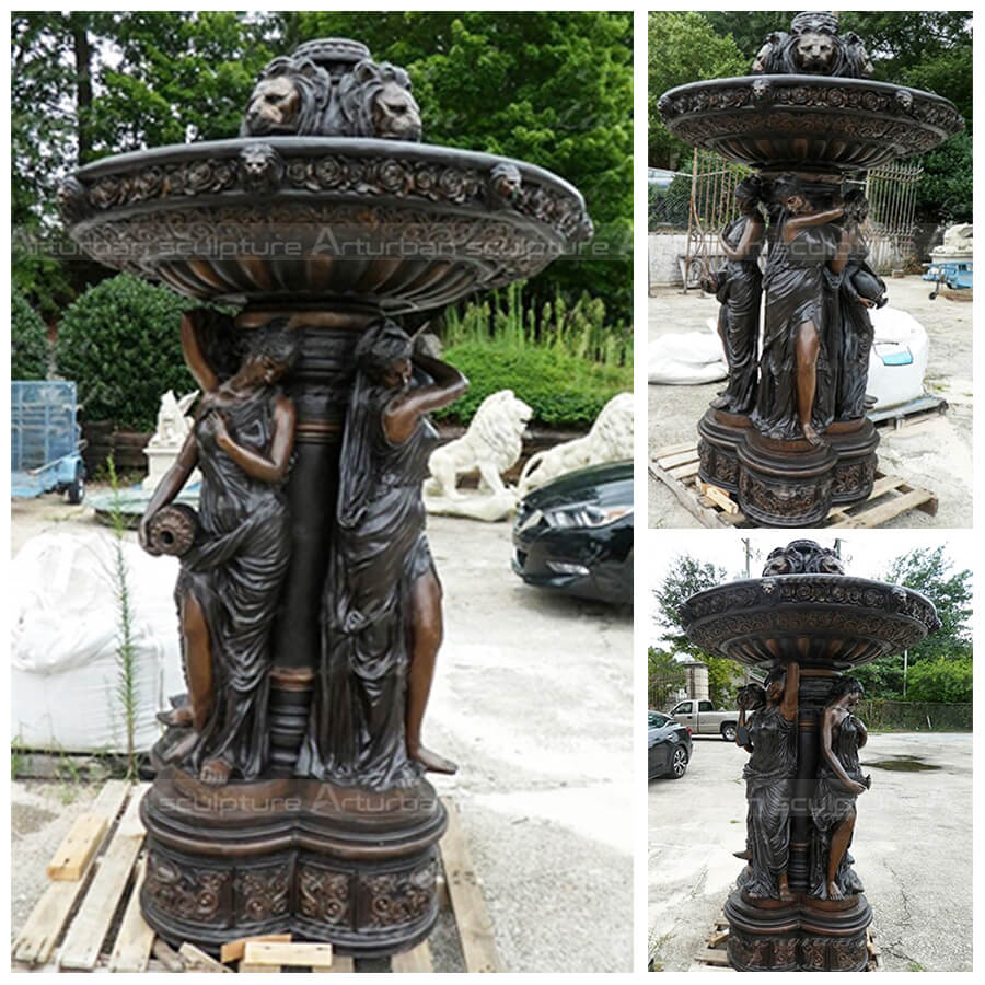 large bronze fountain