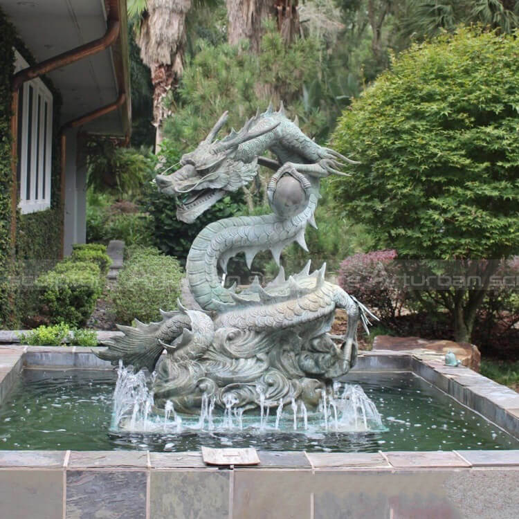 antique dragon fountain