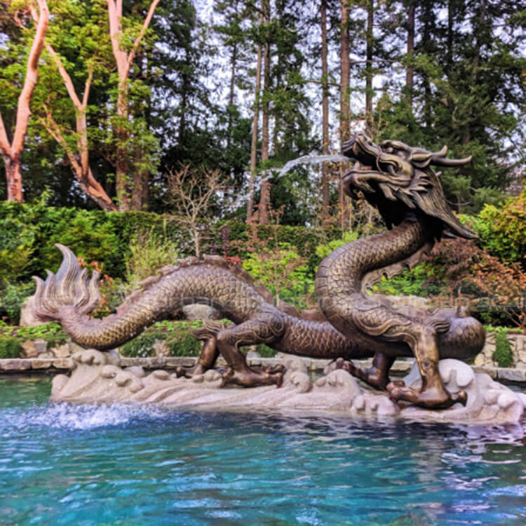 bronze dragon water fountain