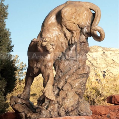 life size mountain lion statue
