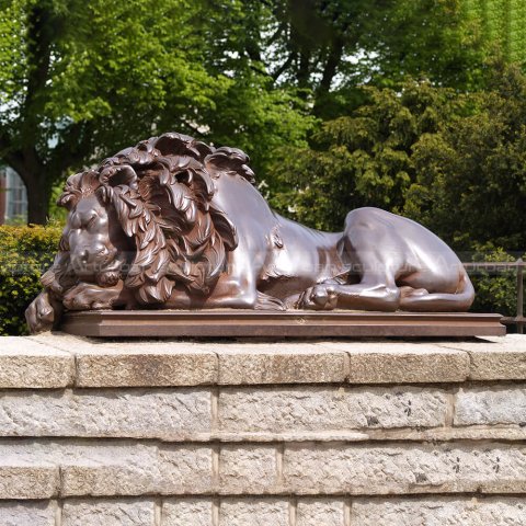 sleeping lion sculpture