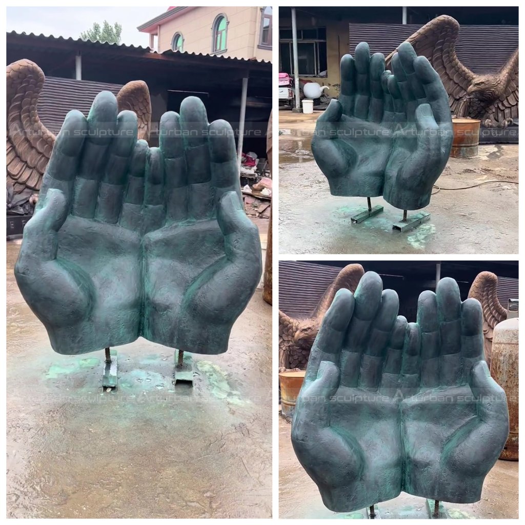 two hands sculpture