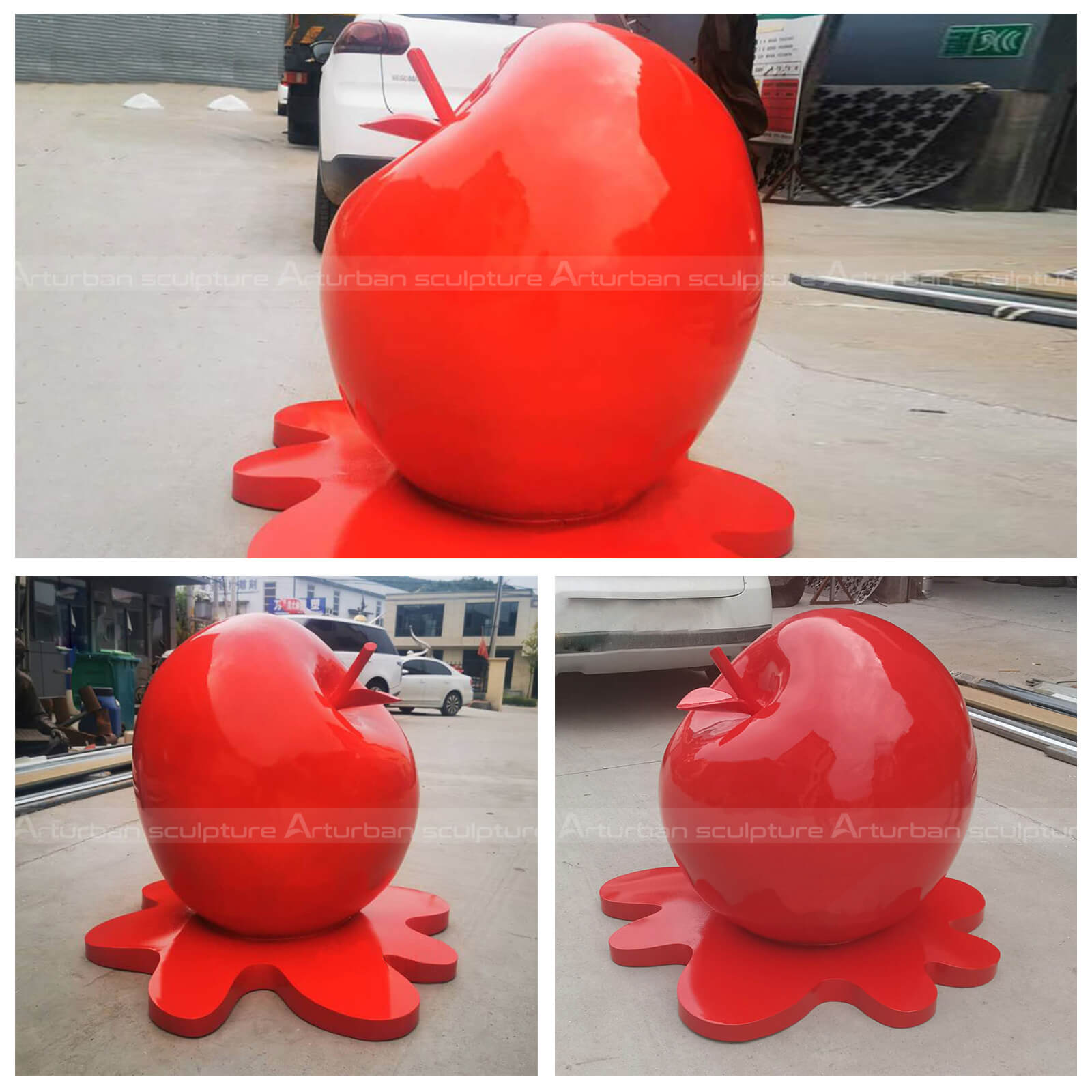 red apple sculpture