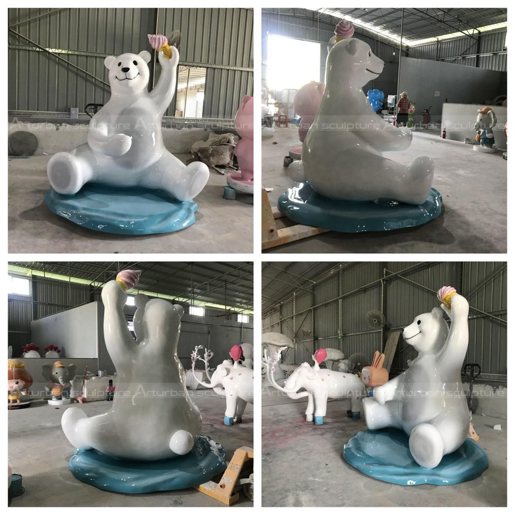 white polar bear statue