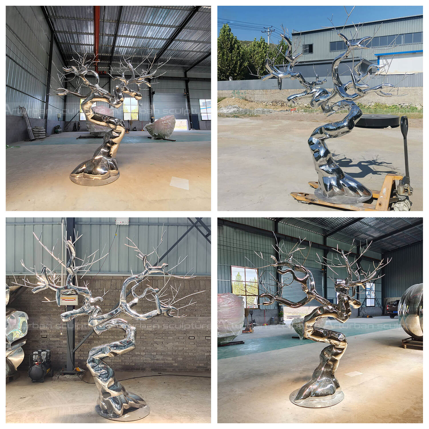 stainless steel tree sculpture