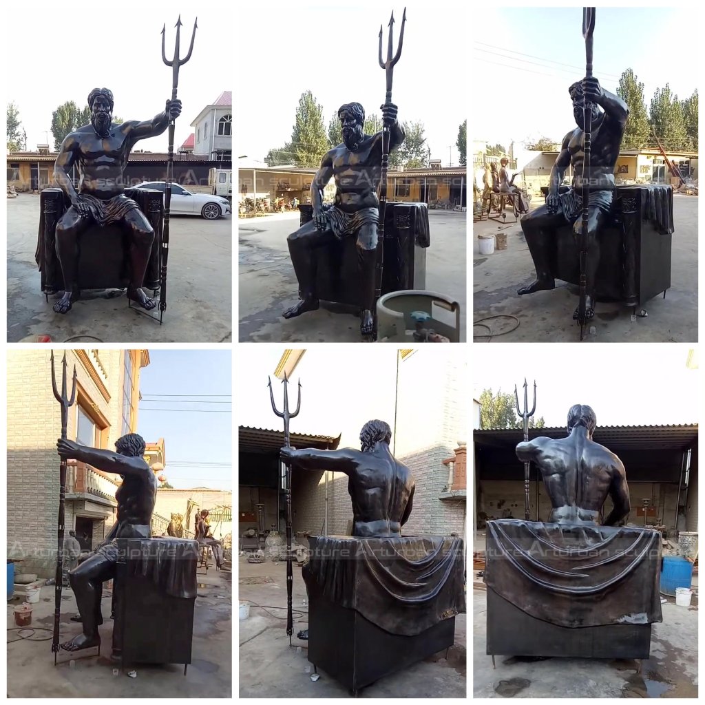 Neptune bronze sculpture
