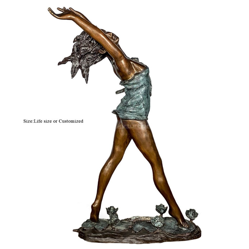 bronze dancing girl sculpture