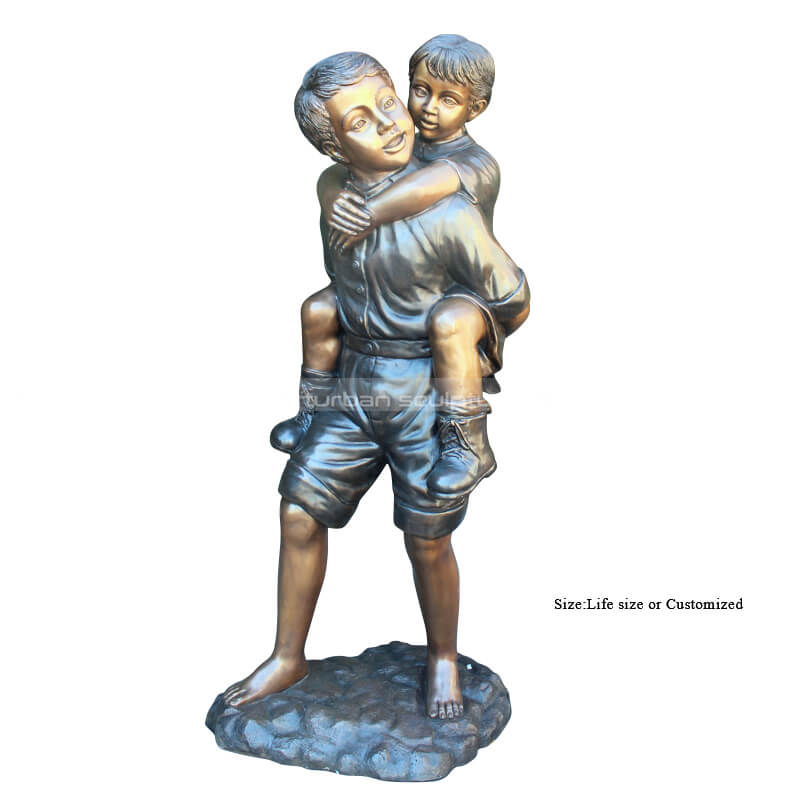 Bronze Brother And Sister Statue