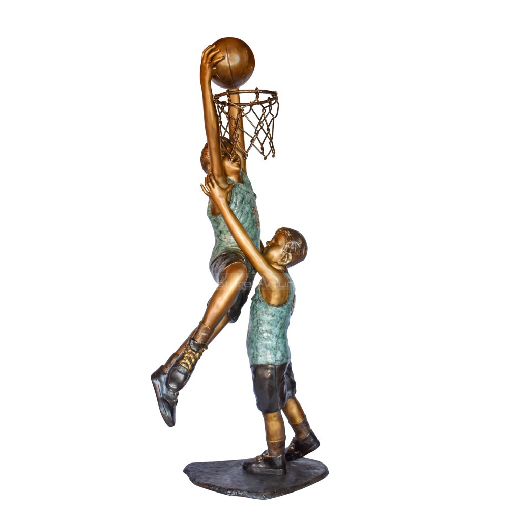 basketball playing sculpture