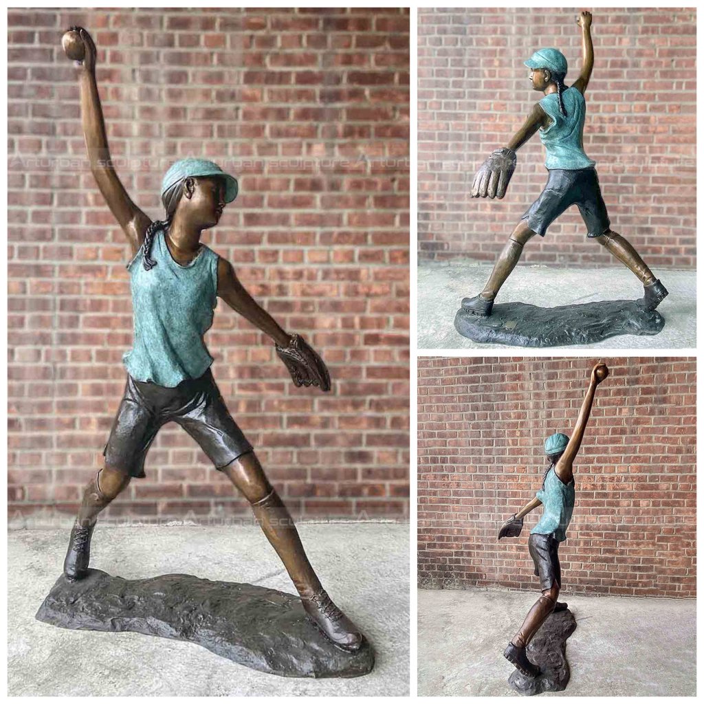 baseball girl sculpture