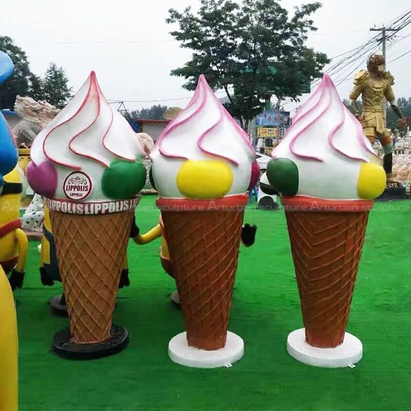 large ice cream cone statue