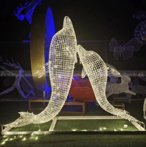 dolphin wire sculpture
