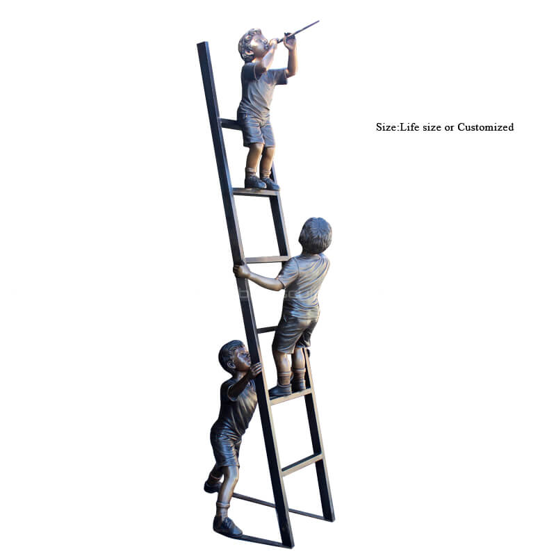 boys on ladder statue