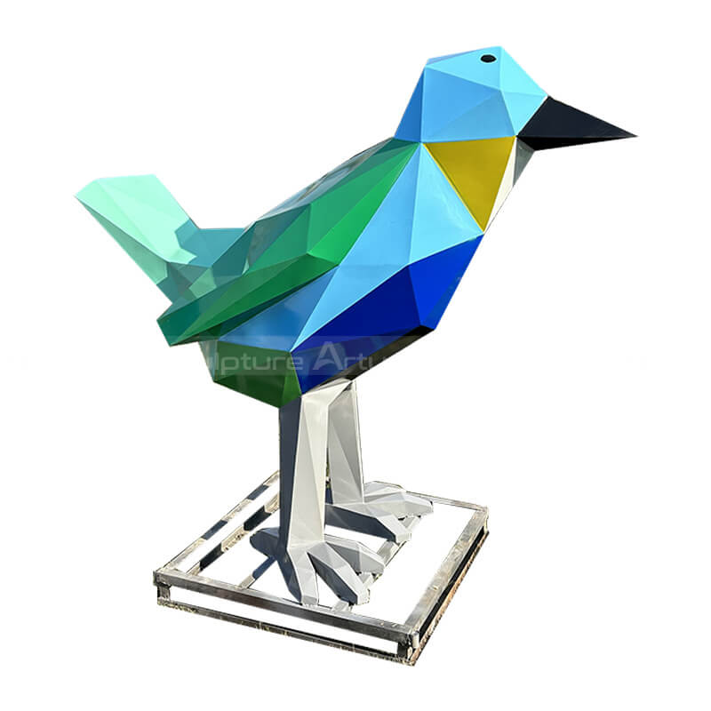geometric bird sculpture