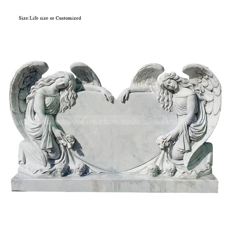 cemetery headstones with angels