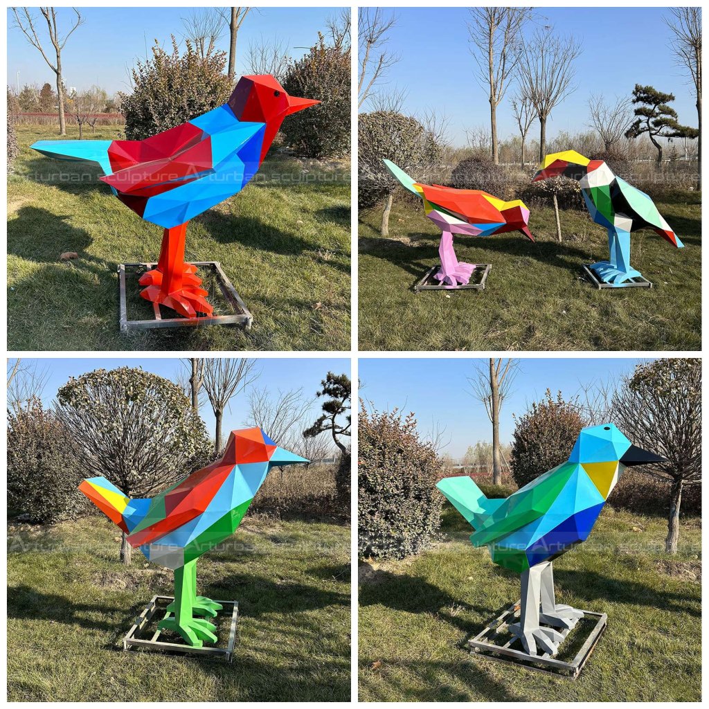 geometric bird sculpture