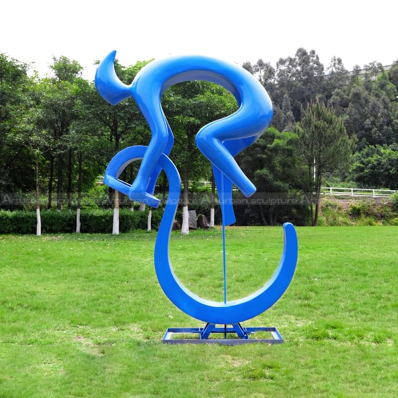 metal cyclist sculpture