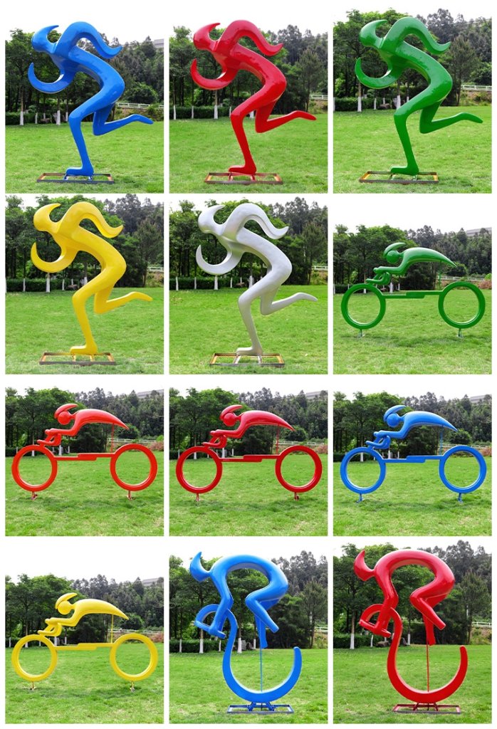 metal cyclist sculpture