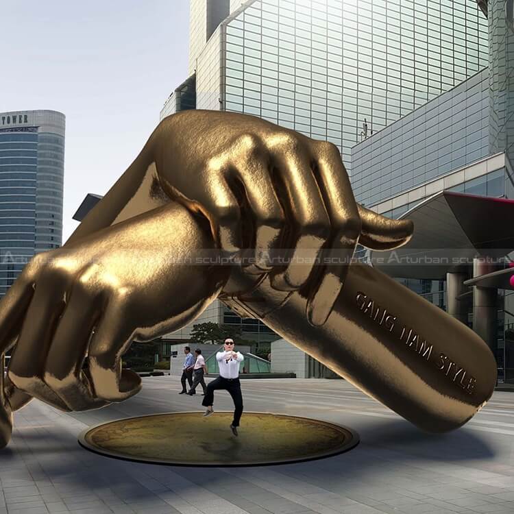 brass hand sculpture