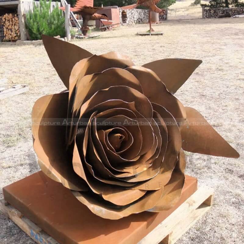 metal rose sculpture