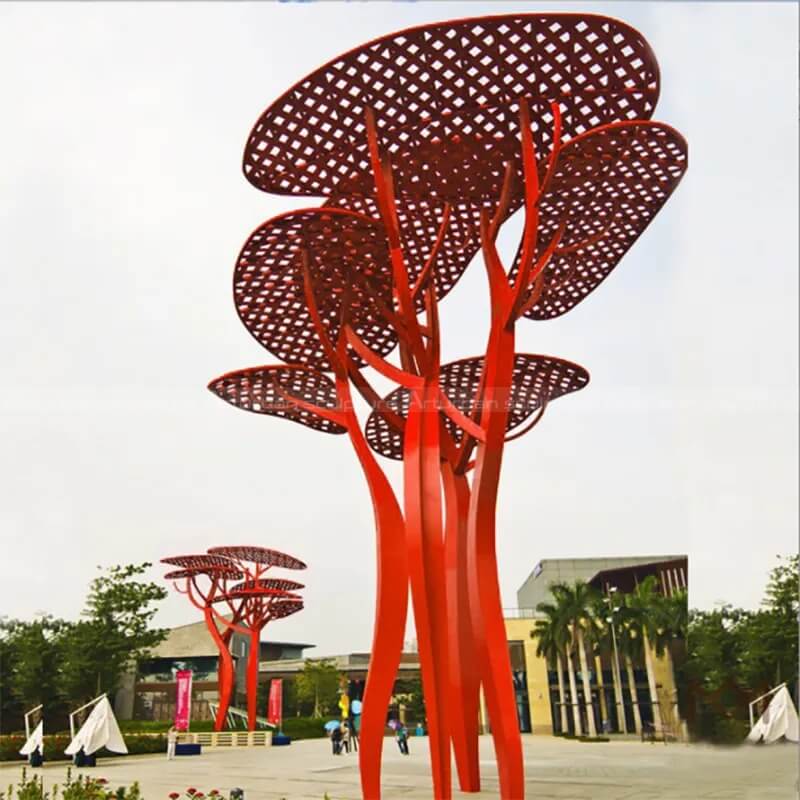 metal tree sculpture outdoor