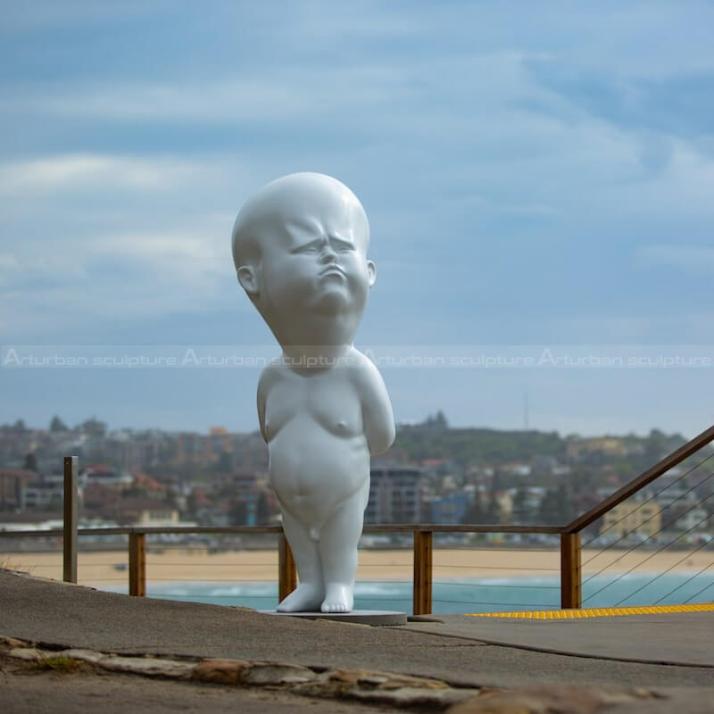 angry boy statue