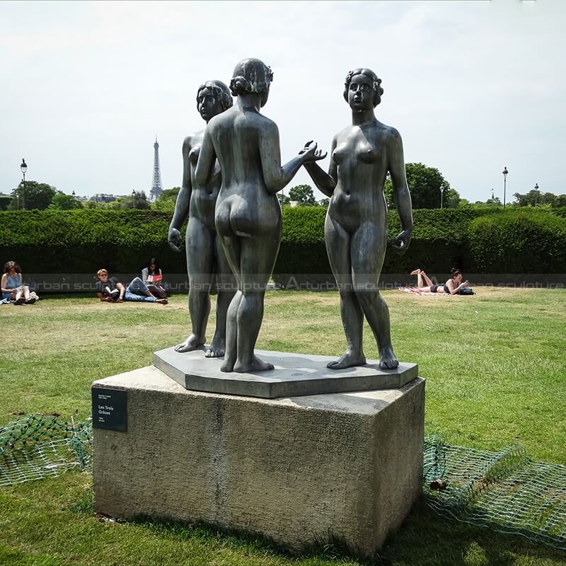 three graces bronze statue