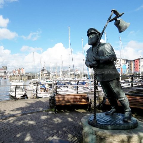 outdoor sea captain statue