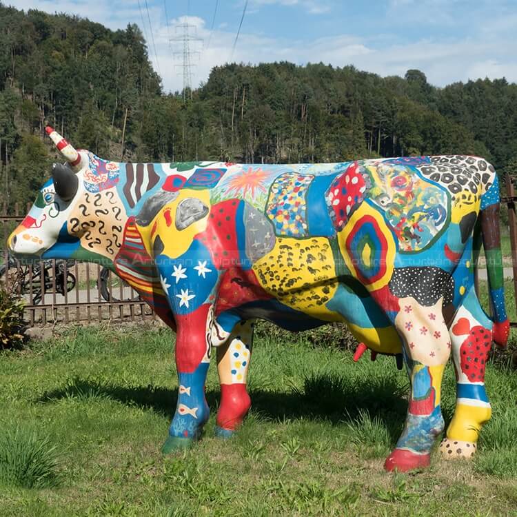 painted cow sculptures