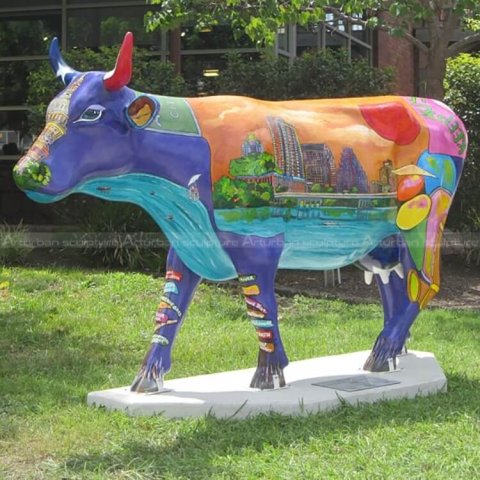 painted cow sculptures