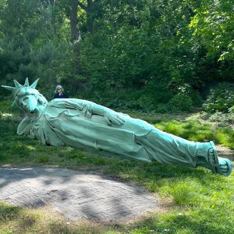 reclining liberty statue