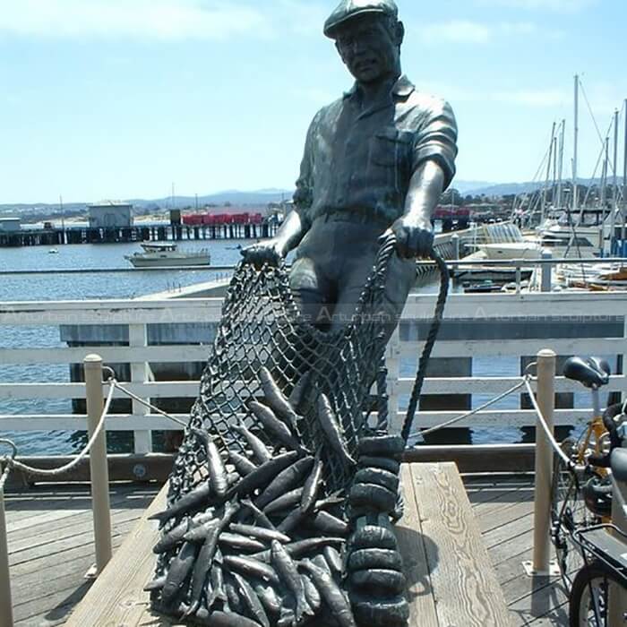 Little Boy Fishing Statue